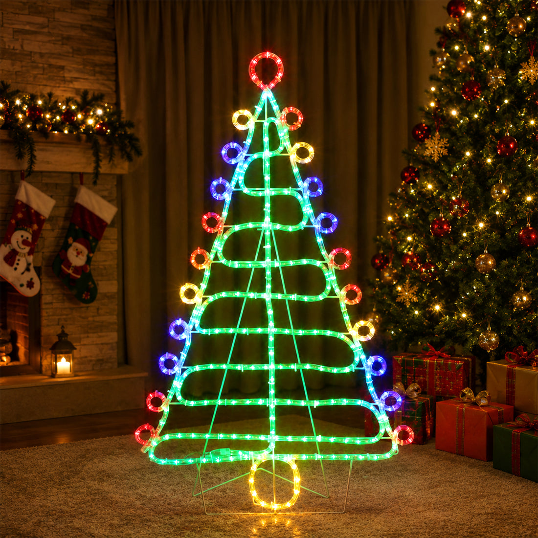 93CM Christmas Tree Rope Light Silhouette