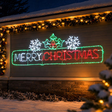 2M Merry Christmas Rope Light Silhouette