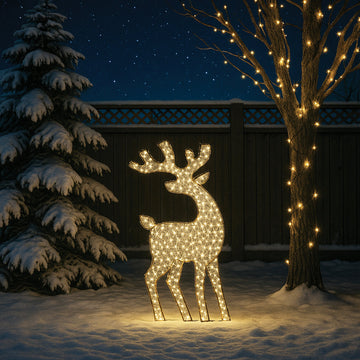 2D 1.8m Mesh Reindeer with twinkle LED