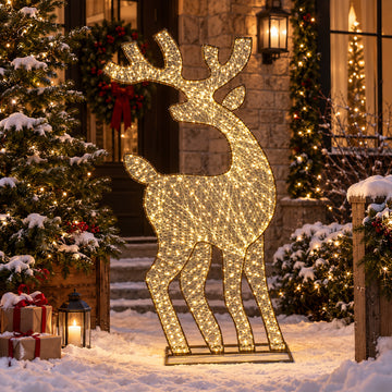 2D 1.8m Mesh Reindeer with twinkle LED