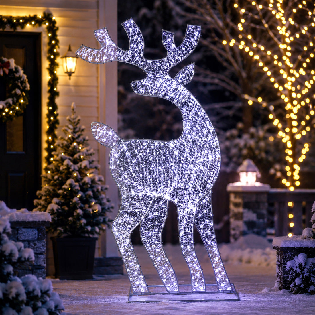 2D 1.8m Mesh Reindeer with twinkle LED