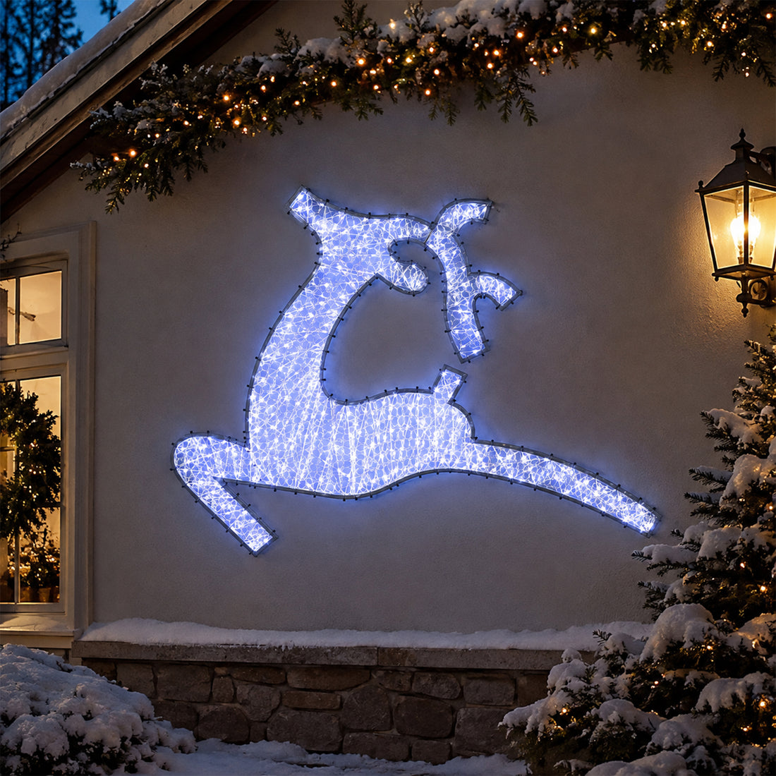 2D 1.2M Mesh Flying Reindeer with twinkle LED