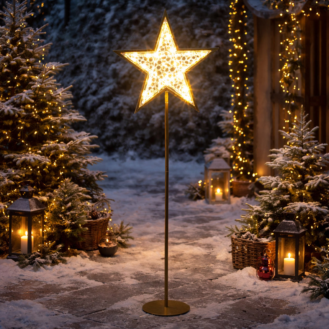 2D Standing Mesh Star with twinkle LED