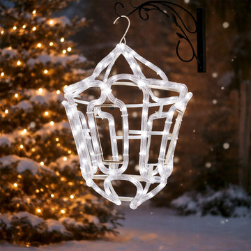 3D Christmas Hanging Lantern Rope Light Silhouette