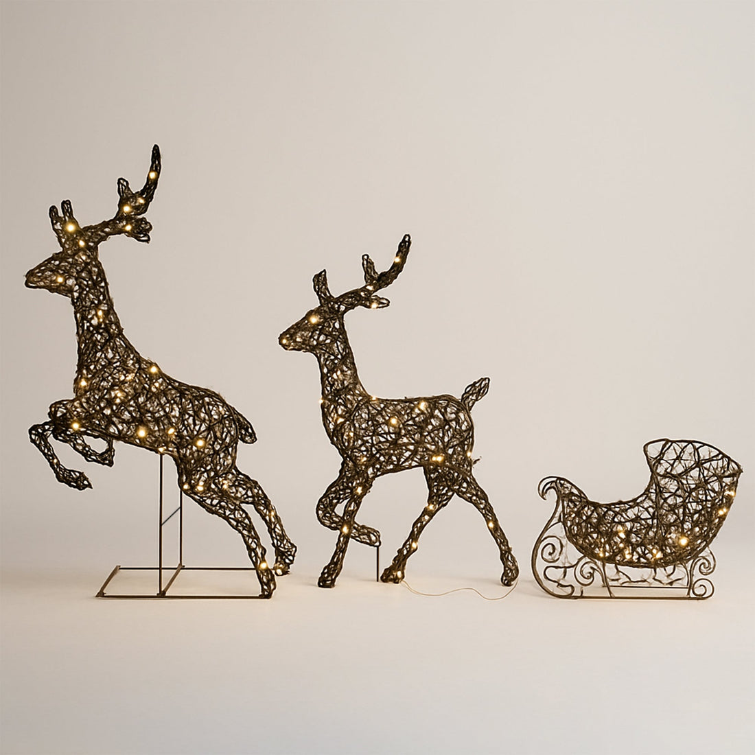 LED Reindeer Sleigh Duo