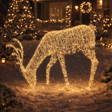 140x110cm Outdoor Light Up Reindeer