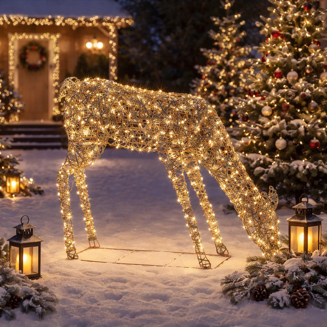 135x110cm Outdoor Light Up Reindeer