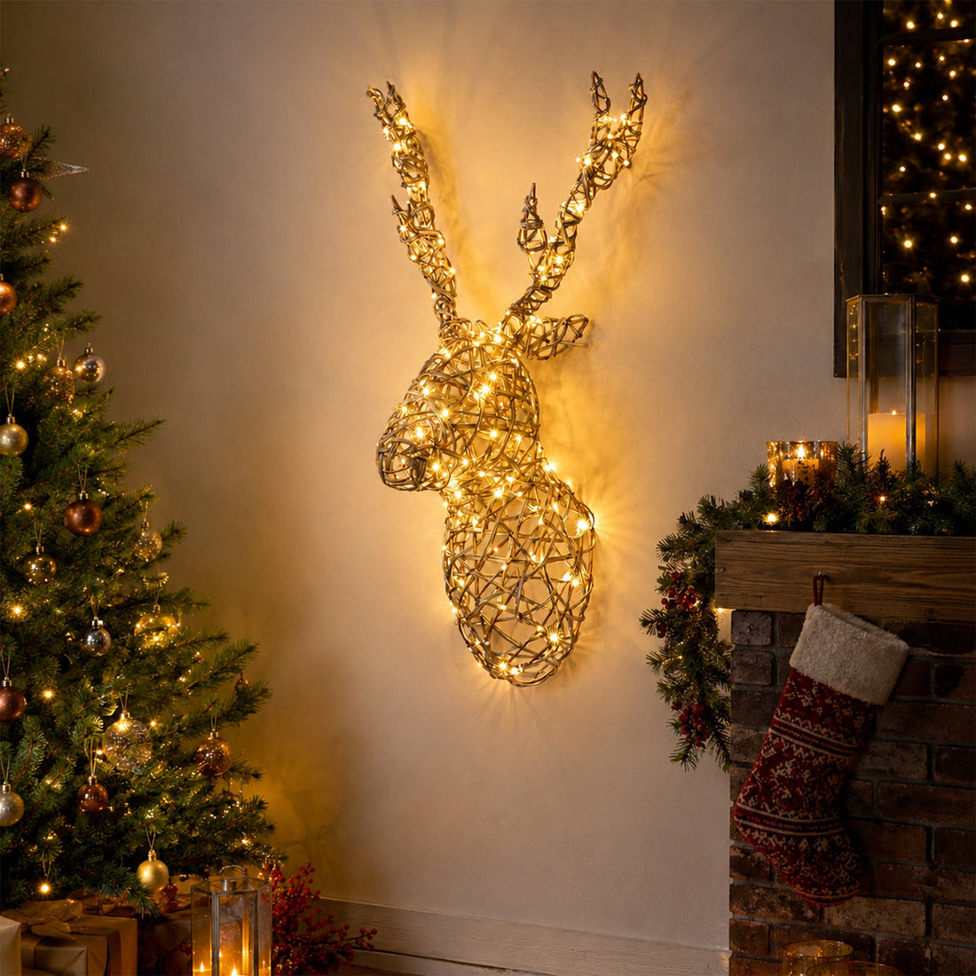 84cm(H) Outdoor Light Up Reindeer Head