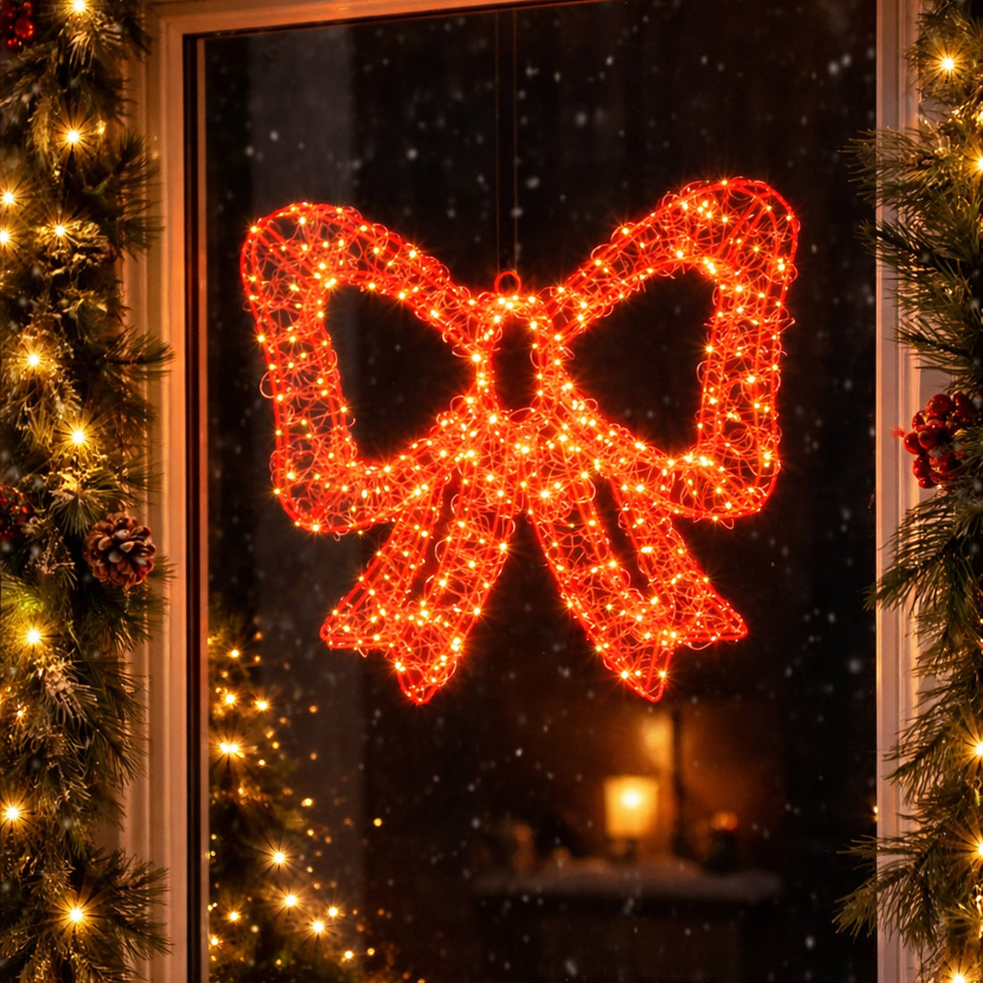 3D Red Lit Bow