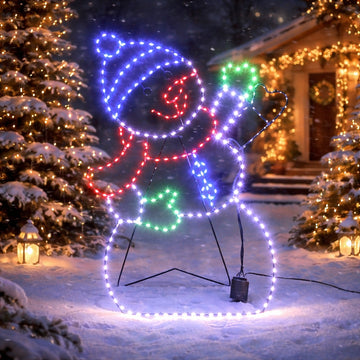 60X46CM Dewdrop Waving Snowman Silhouette