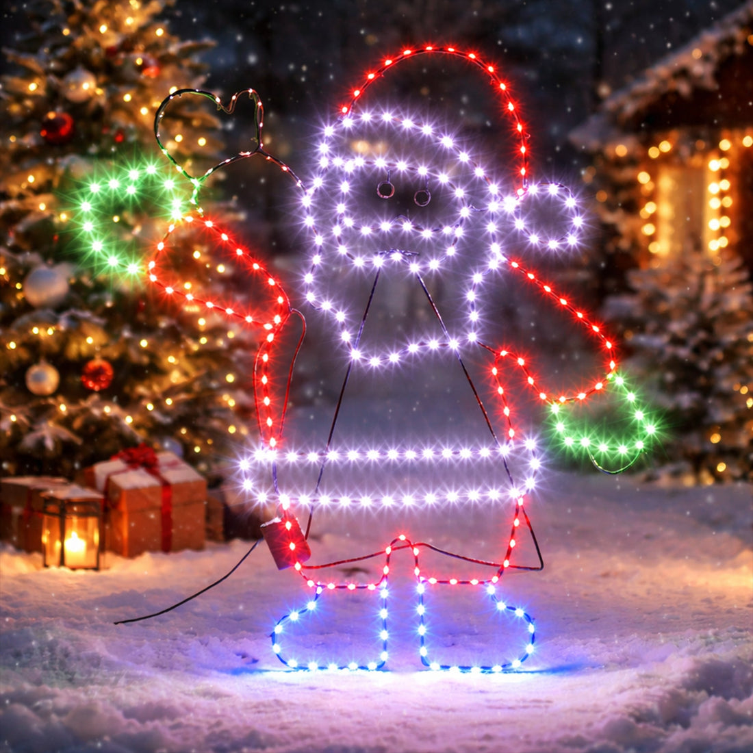 60X46CM Dewdrop Waving Santa Silhouette