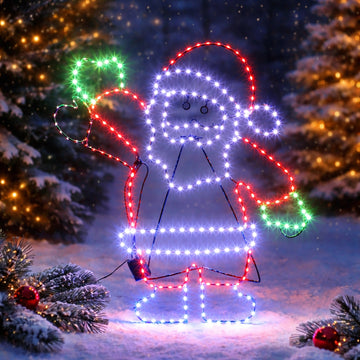 60X46CM Dewdrop Waving Santa Silhouette