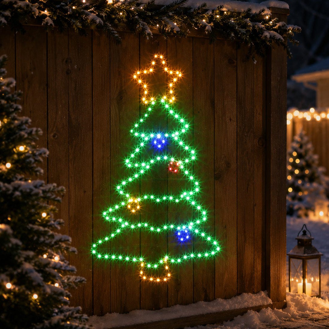 60X35CM Dewdrop Christmas Tree Silhouette