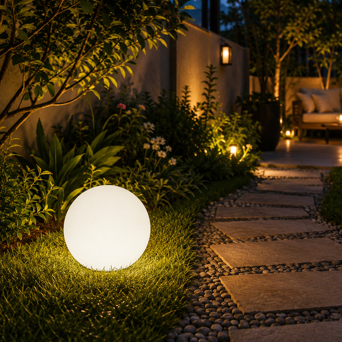 LED Mood Light Ball 30CM Solar+DC Power