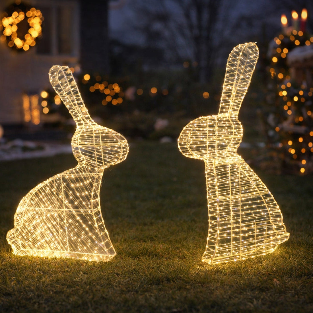 LED Pre-Lit Bunny- Set of 2