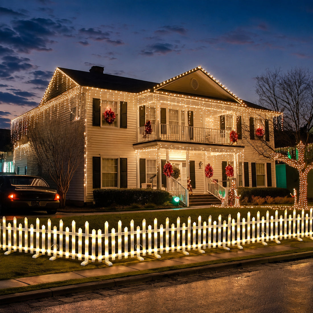 LED Pre-Lit Fence - 3 Colour Options