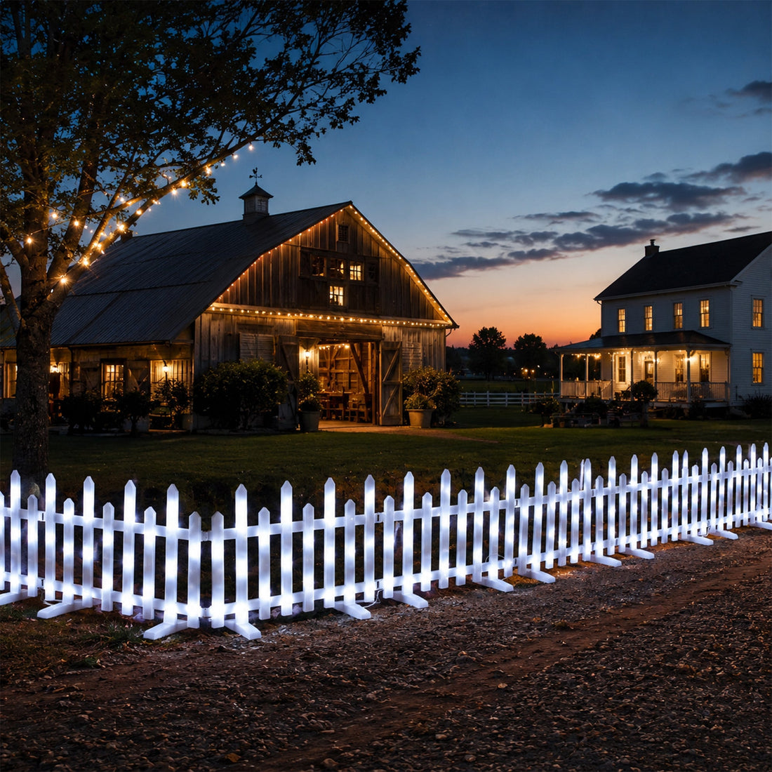 LED Pre-Lit Fence - 3 Colour Options