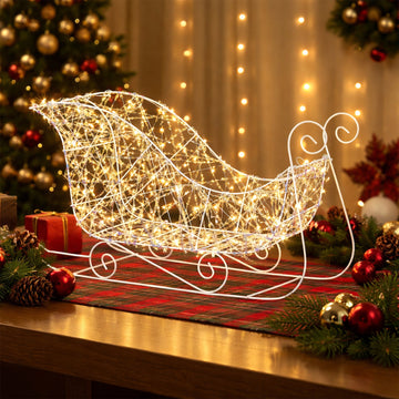 30x50cm Iridescent Gliter Light up Sleigh