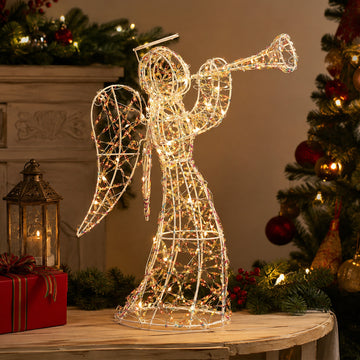44cm Iridescent Gliter Light up Angel