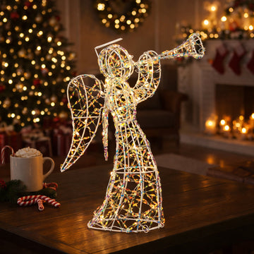 44cm Iridescent Gliter Light up Angel
