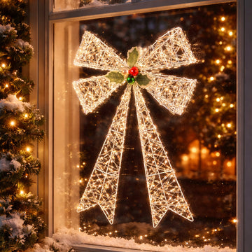 40x60cm Iridescent Gliter Light Up Bow