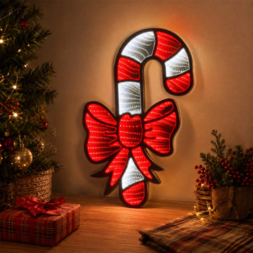 Infinity Candy Cane With Christmas Bow