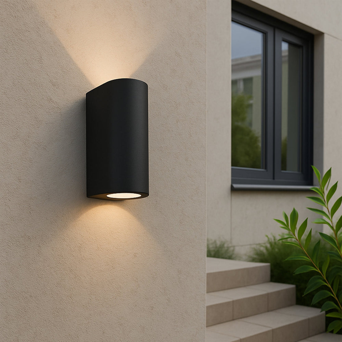 Olaris 2lt Up/Down Outdoor Wall Light - Black