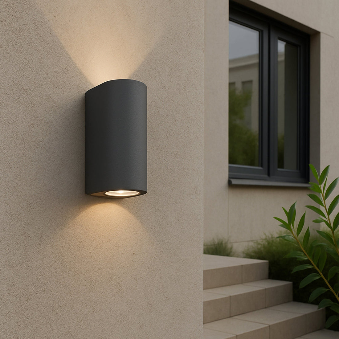 Olaris 2lt Up/Down Outdoor Wall Light - Grey
