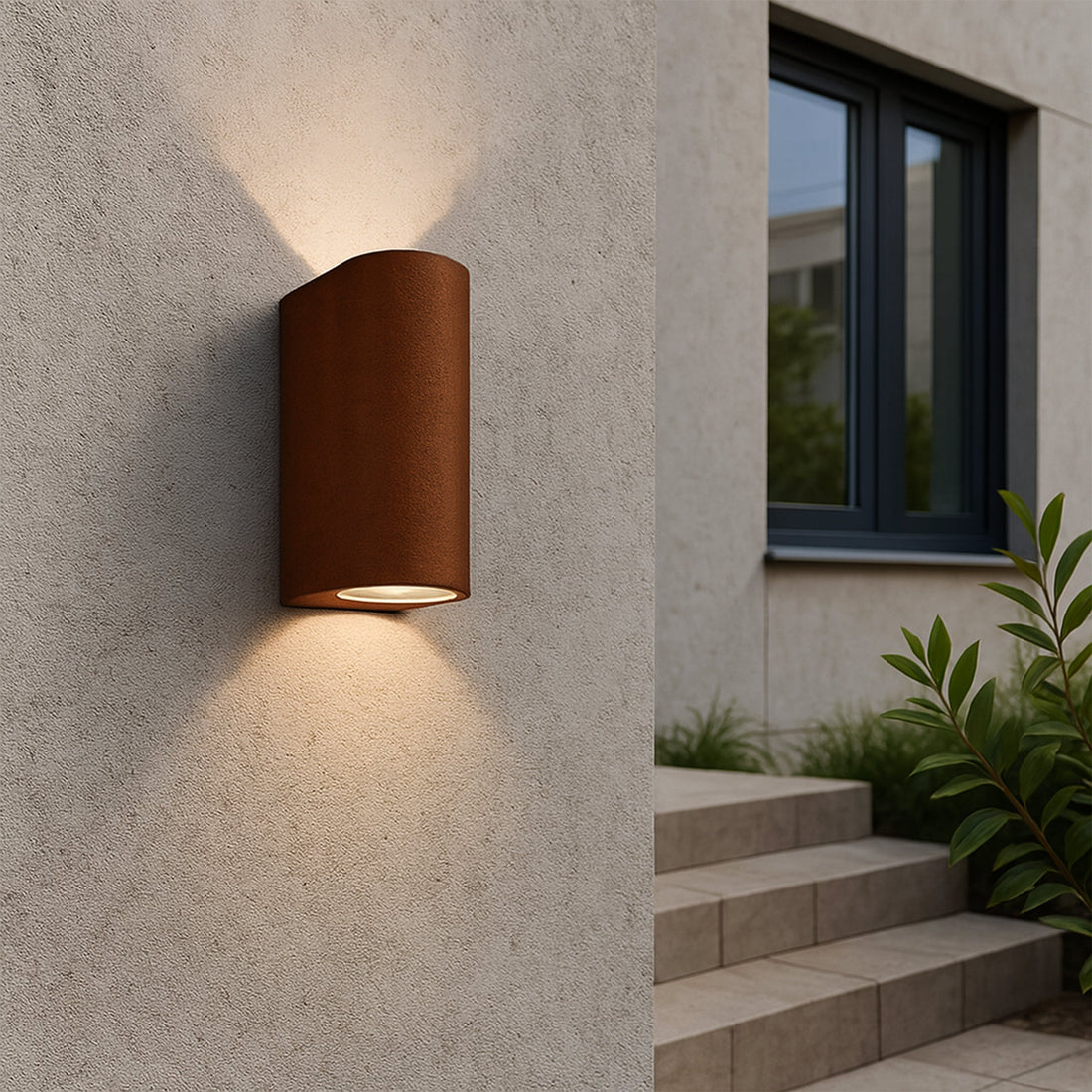 Olaris 2lt Up/Down Outdoor Wall Light - Rusty