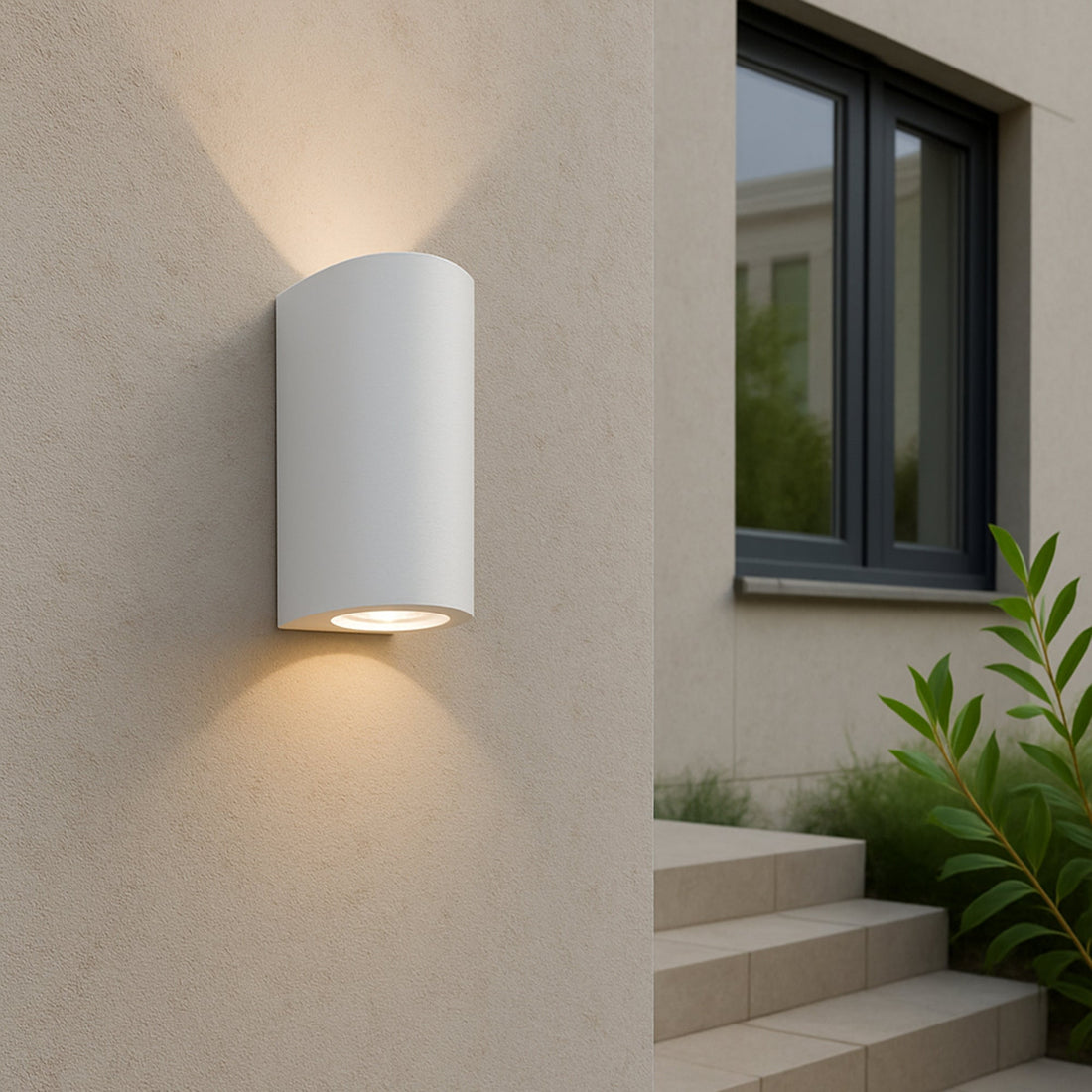 Olaris 2lt Up/Down Outdoor Wall Light - White