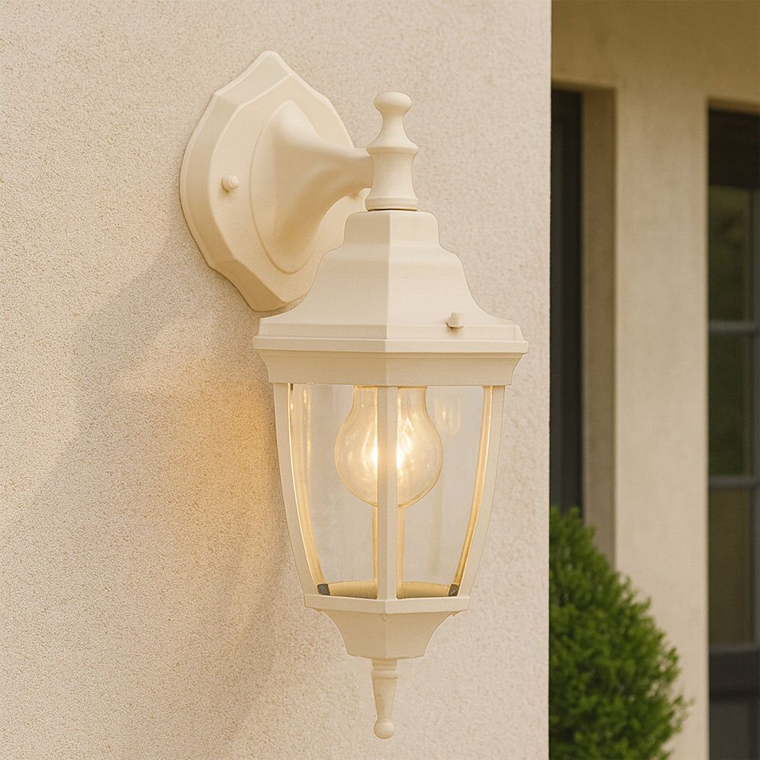 Lunor Down Outdoor Wall Light - Beige