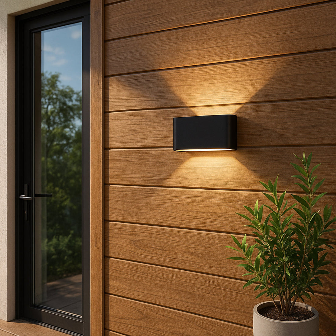 Elaro CCT LED Outdoor Wall Light - Large/Black