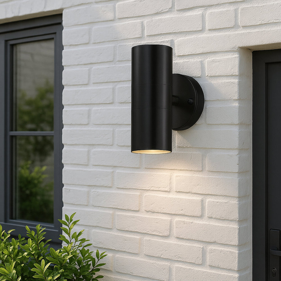 Zyven 2lt Up/Down Outdoor Wall Light - Black