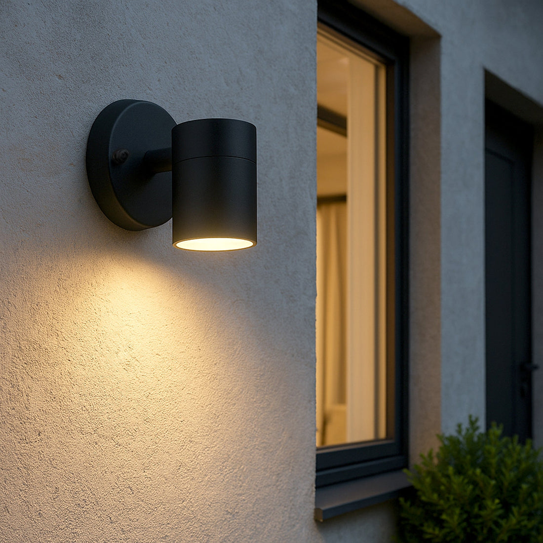 Zyven Fixed Single Outdoor Wall Light - Black