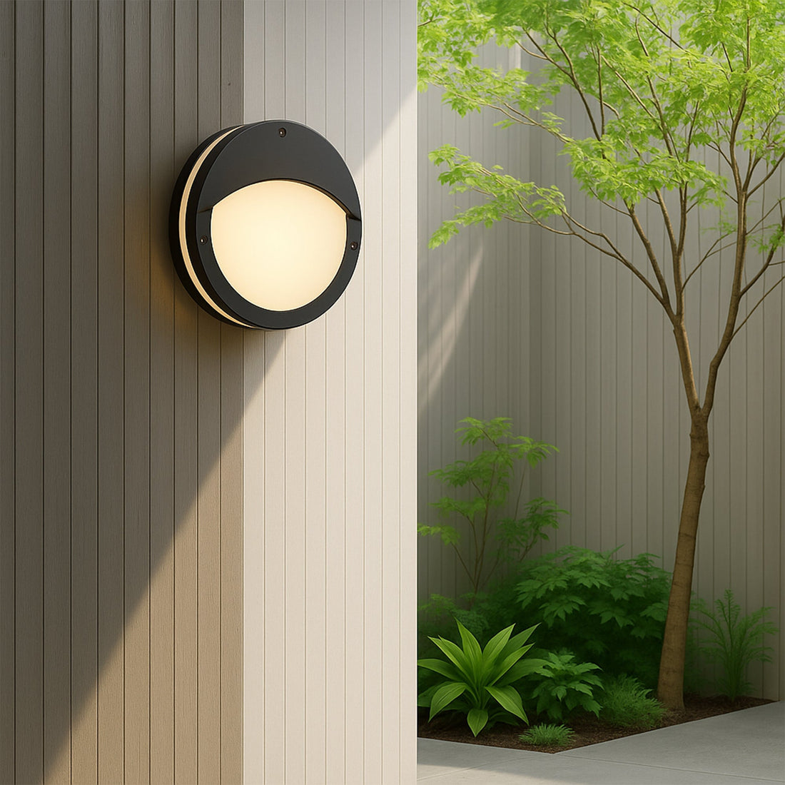 Omira CCT LED Outdoor Bunker With Eyelid - Small/Black