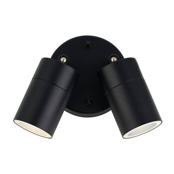 Zyven 2lt Adjustable Outdoor Wall Spotlight - Black