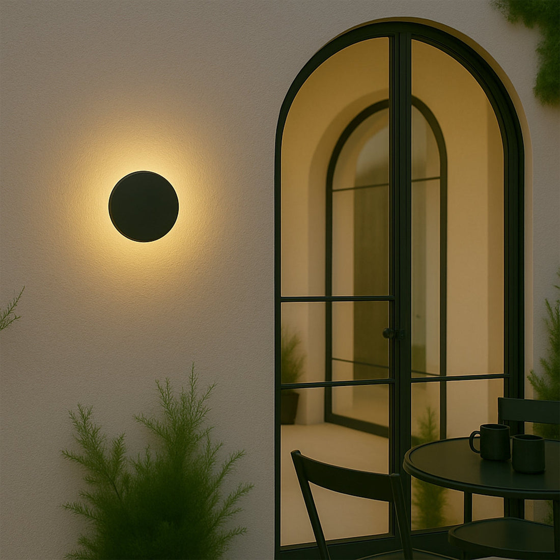 Orlan 120mm LED Colour-Shifting Disc Wall Sconce - Black/Small