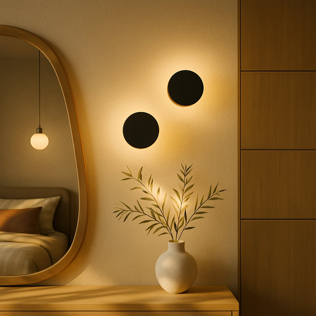 Orlan 180mm LED Colour-Shifting Disc Wall Sconce - Black/Medium