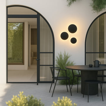 Orlan 250mm LED Colour-Shifting Disc Wall Sconce - Black/Large