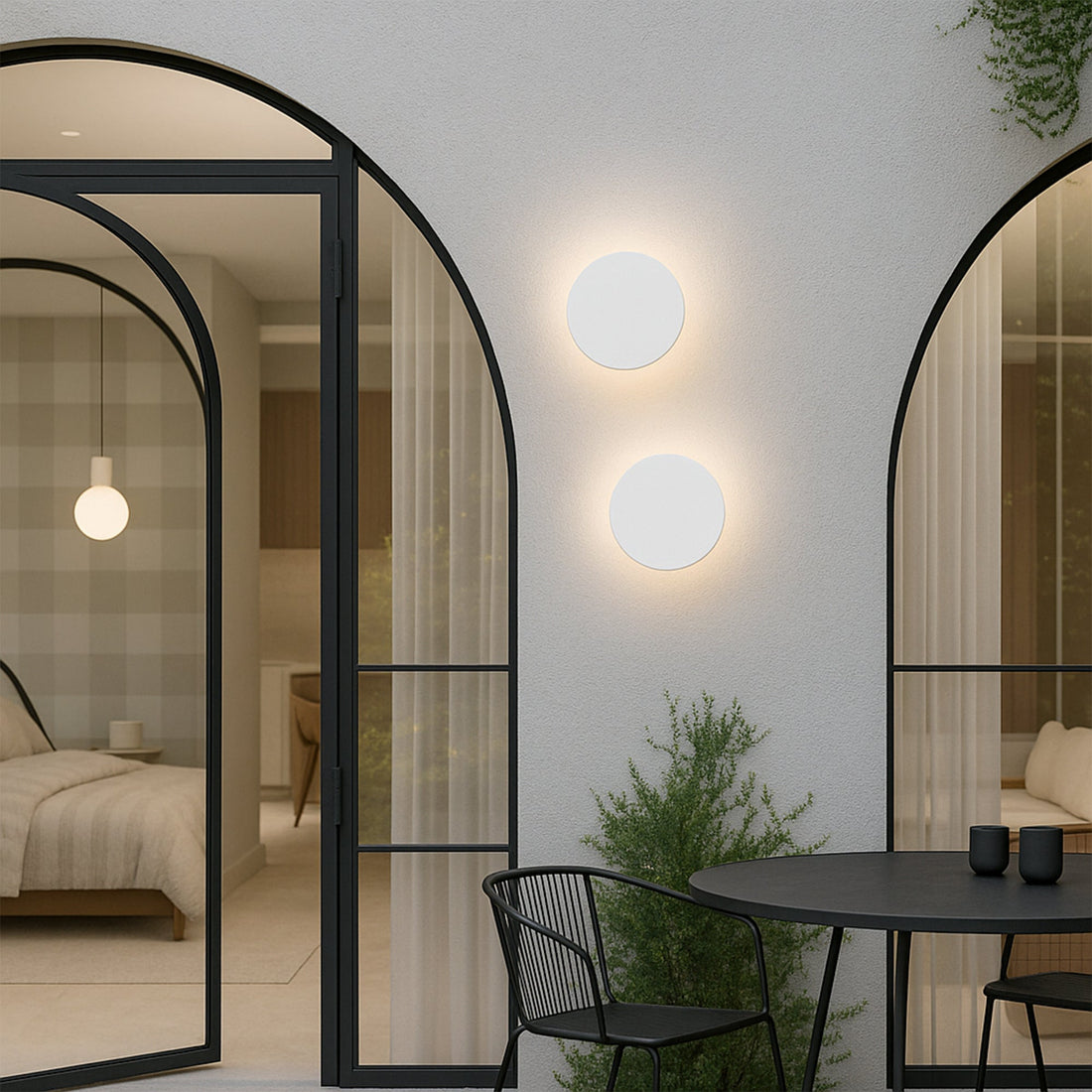 Orlan 250mm LED Colour-Shifting Disc Wall Sconce - White/Large