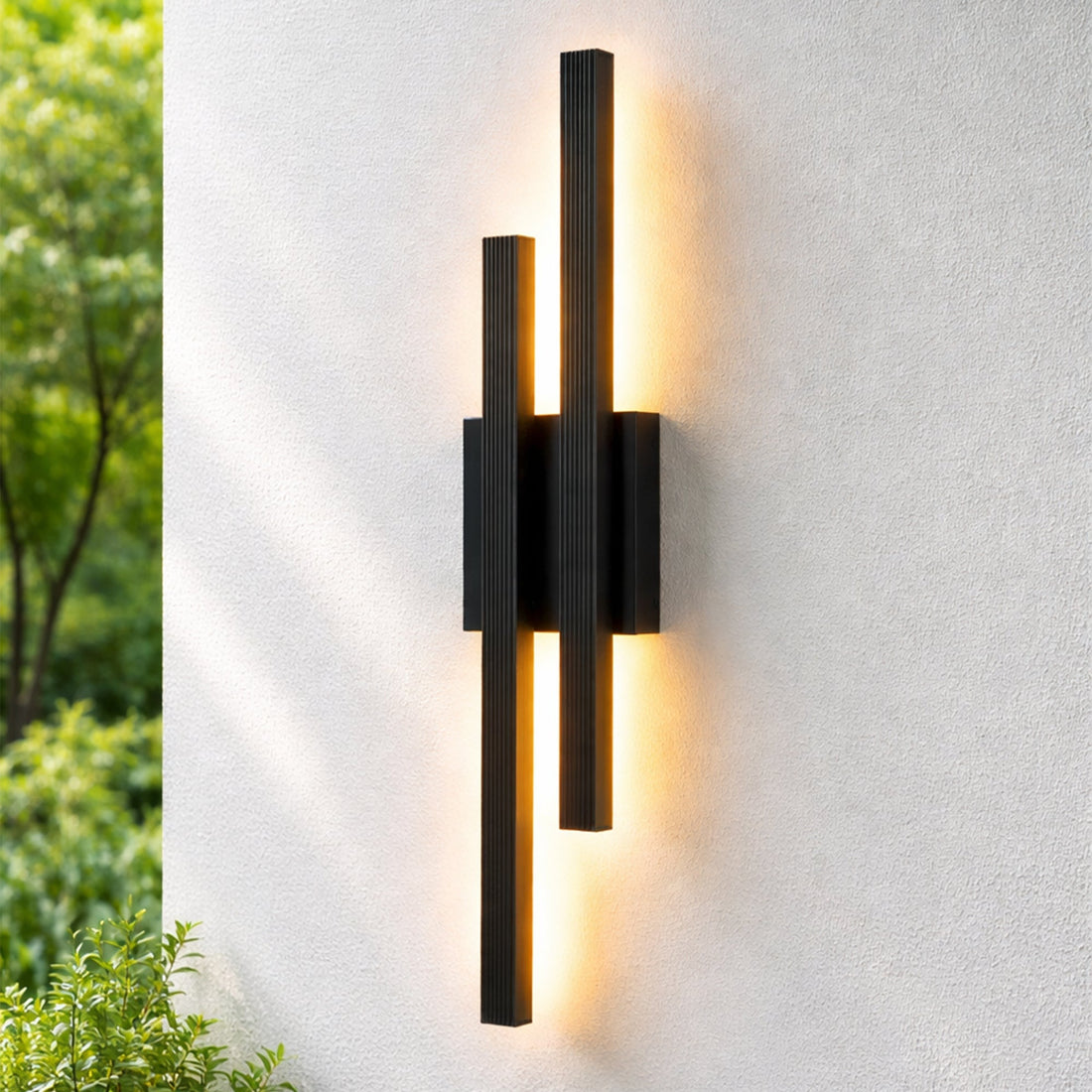 Hera 2lt LED Outdoor Wall Light Black