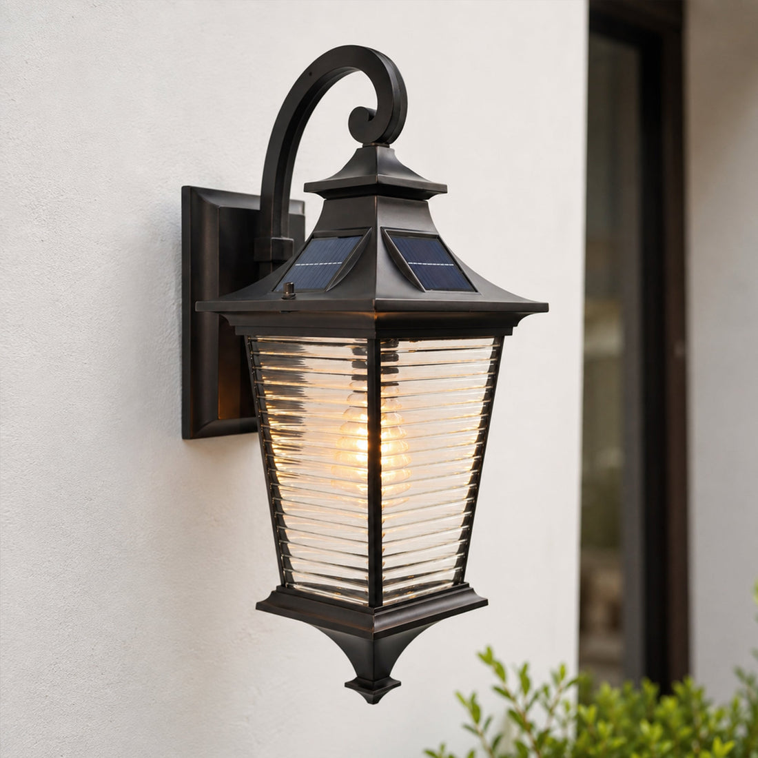 Elowen Down Solar Dimmable Outdoor Wall Light