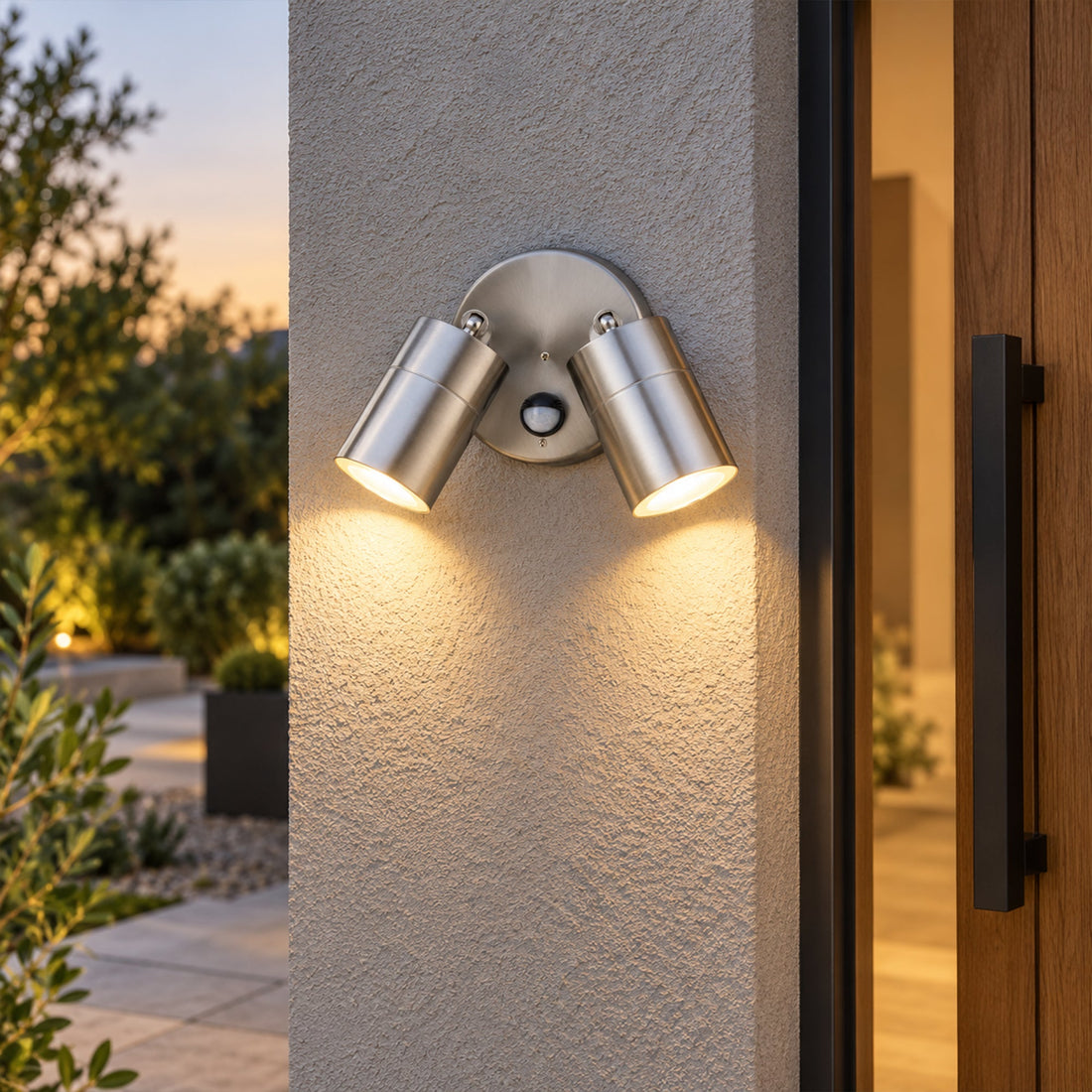 Zyven 2lt Adjustable Outdoor Wall Spotlight With Sensor