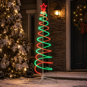 2.1M LED Double Spiral Tree - 4 Colour Options