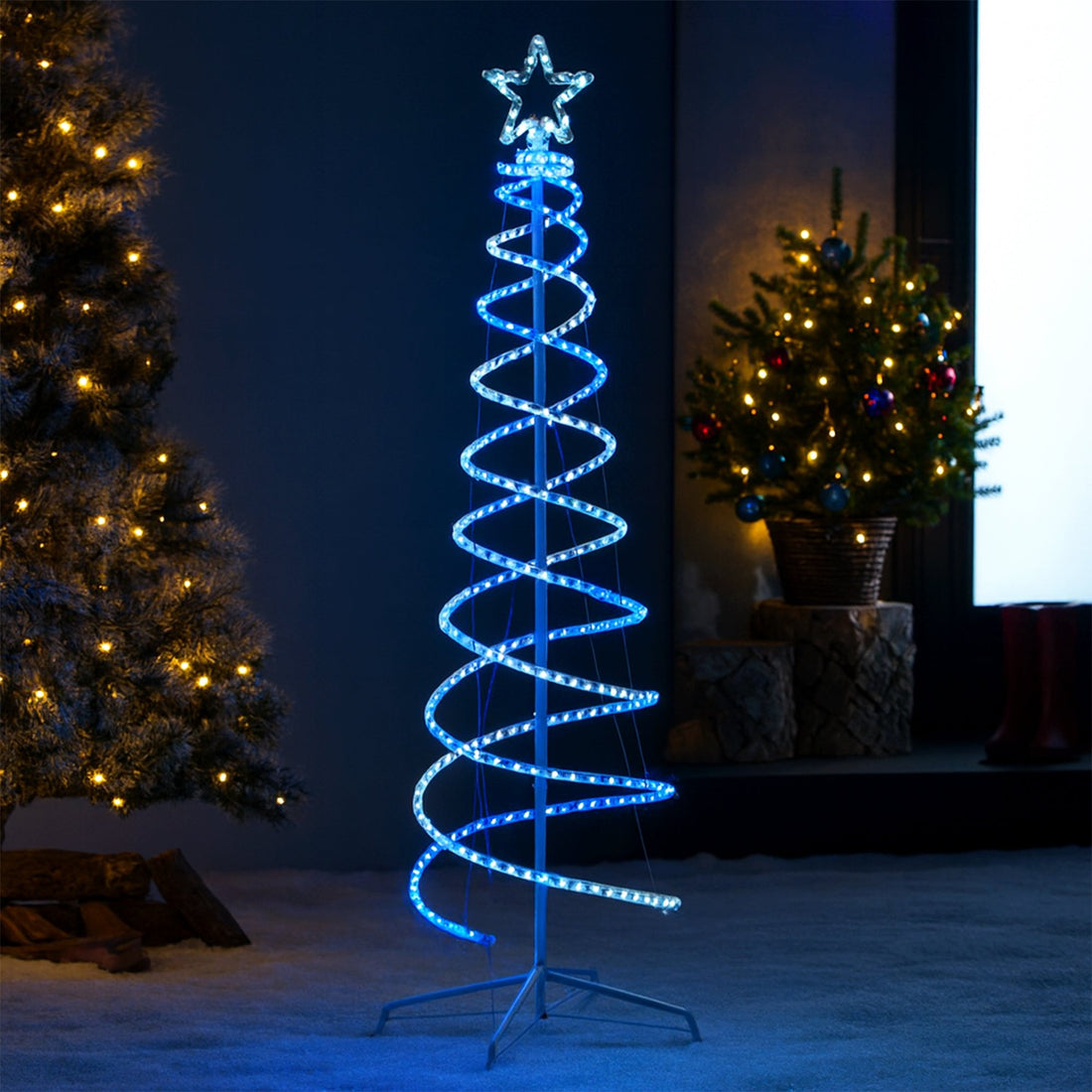2.1M LED Double Spiral Tree - 4 Colour Options
