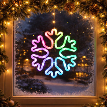 RGB Snowflake window display - Battery Operate