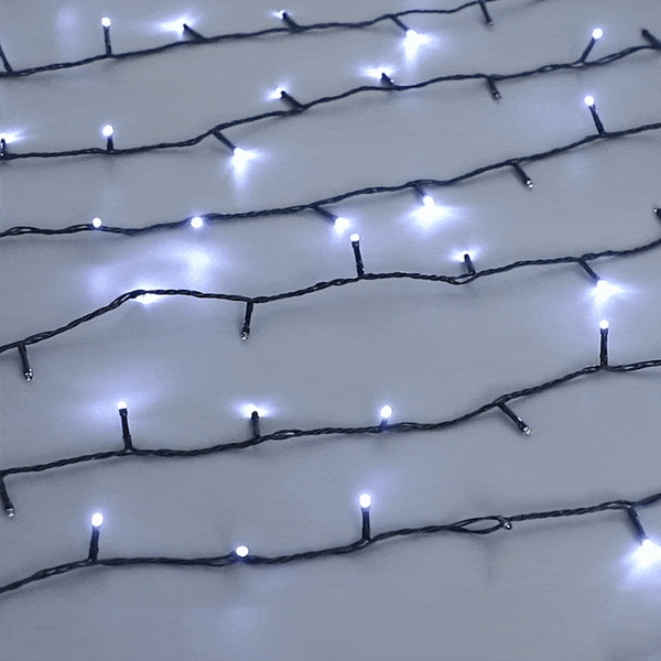 400 Sparkle LED Connectable String Light - Black Cable