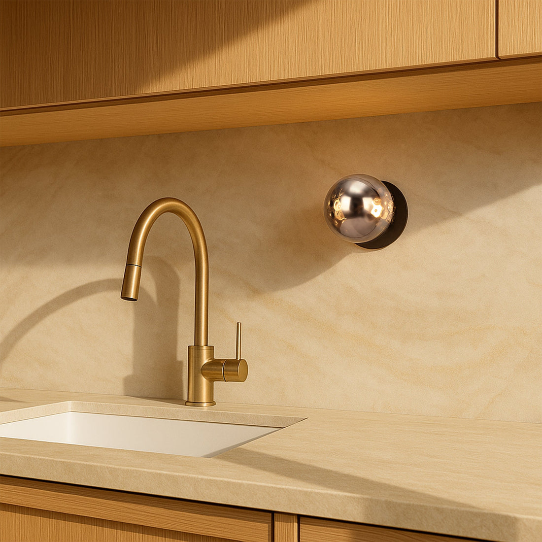 Odessa Molten Ripple Glass LED Wall Light with Black Base - Warm White/Small