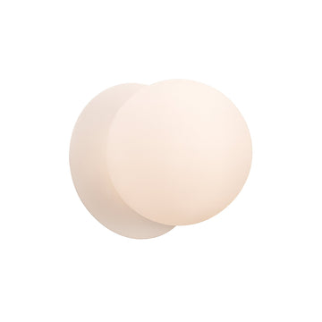 Odessa Opal Frosted Glass LED Wall Light with White Base - Warm White/Small