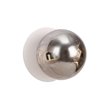 Odessa Molten Ripple Glass LED Wall Light with White Base - Warm White/Small